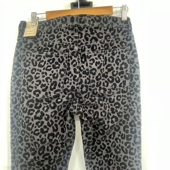 Madewell Black 9” Mid Rise Flocked Leopard Print Skinny Jeans Size 28 - Picture 6 of 7